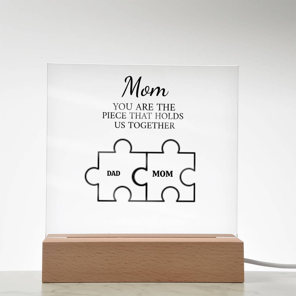 Mom Puzzle Piece Plaque