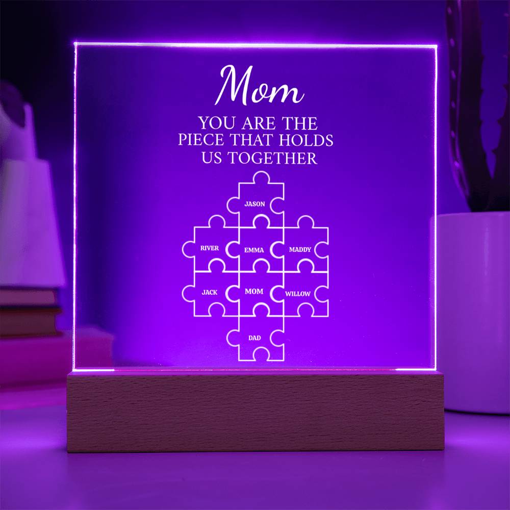 Mom Puzzle Piece Plaque