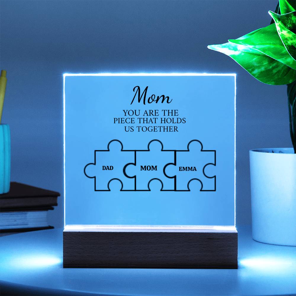 Mom Puzzle Piece Plaque