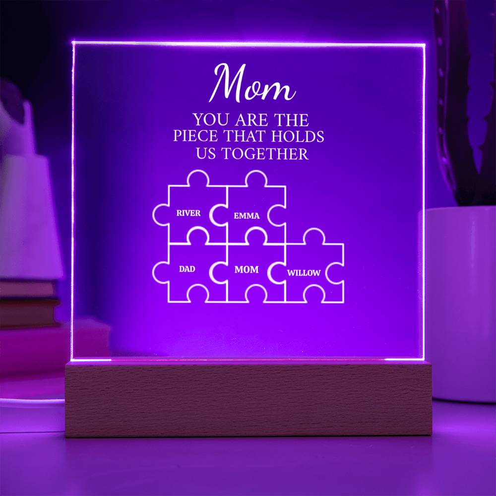 Mom Puzzle Piece Plaque