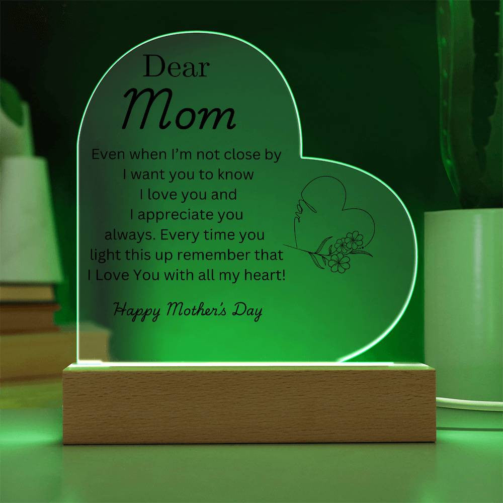 Dear Mom Heart Plaque