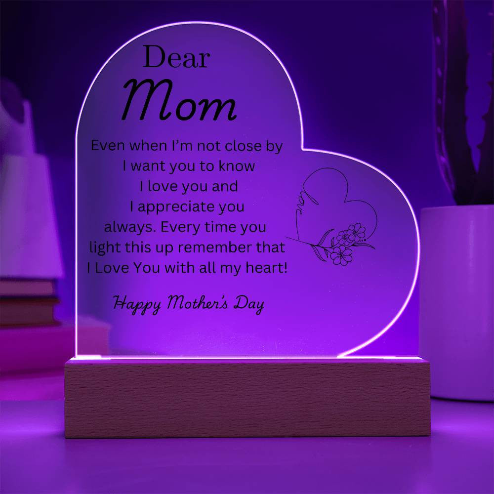Dear Mom Heart Plaque