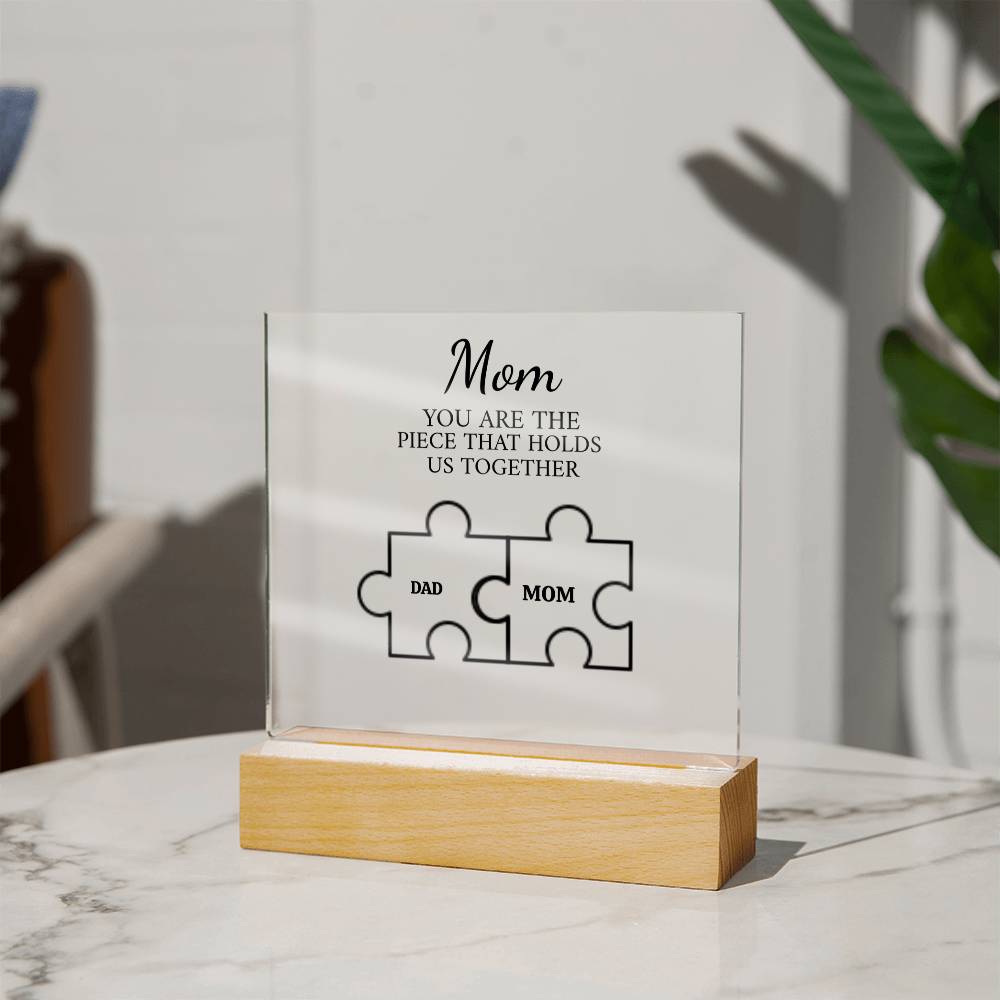 Mom Puzzle Piece Plaque