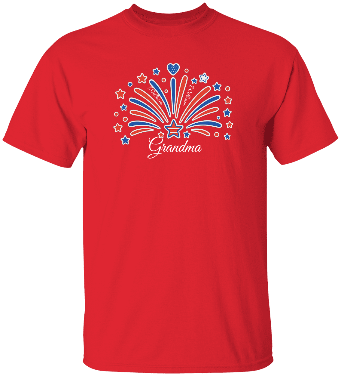 Custom Fireworks T-Shirt โ For Mom or Grandma (Up to 5 Names)
