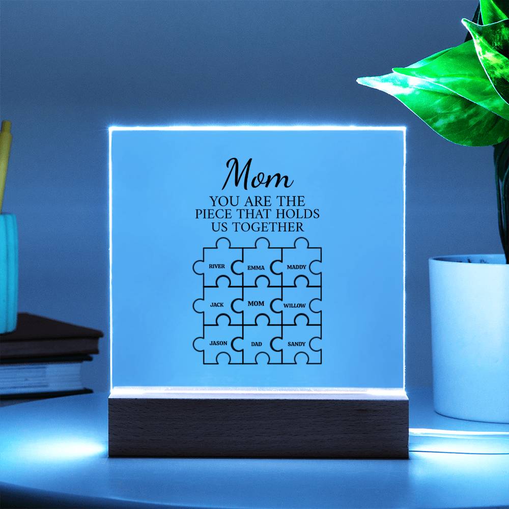 Mom Puzzle Piece Plaque