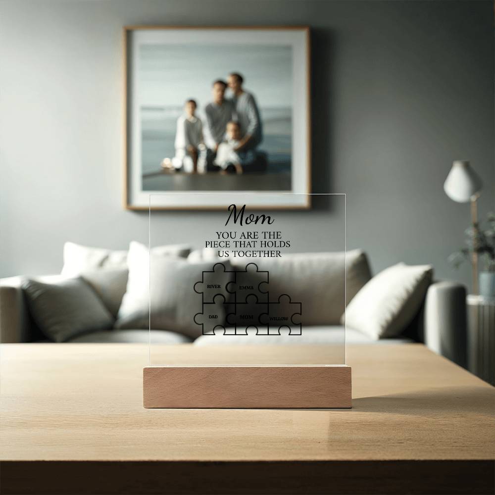 Mom Puzzle Piece Plaque