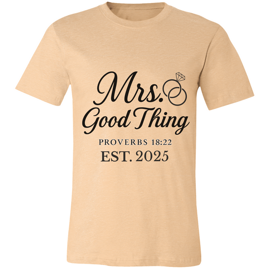 🖤 Proverbs 18:22 Christian Couples Tees – “He Who Finds a Wife” & “Mrs. Good Thing”
