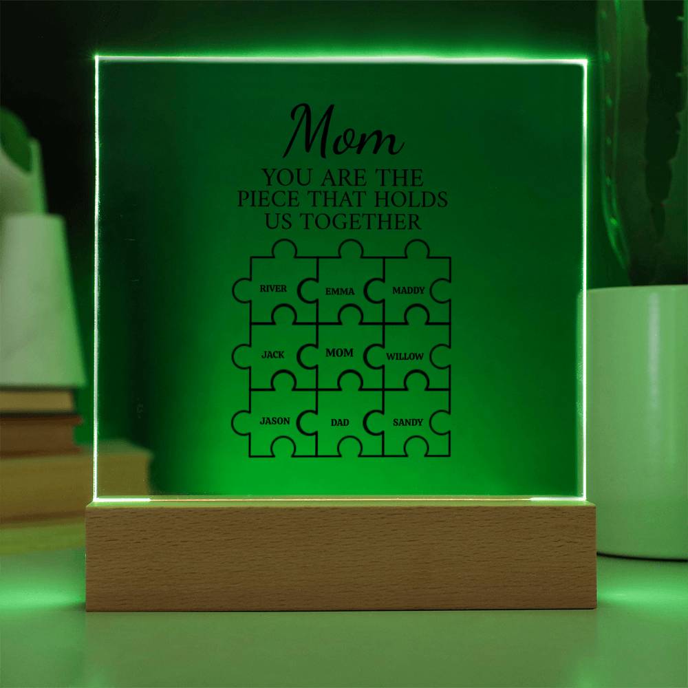Mom Puzzle Piece Plaque