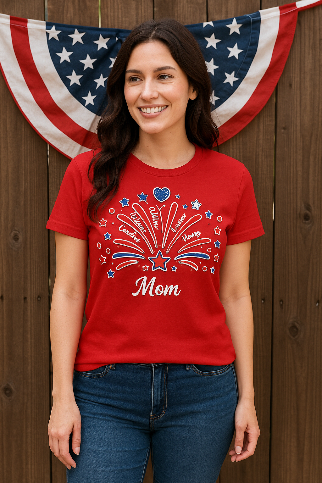 Custom Fireworks T-Shirt โ For Mom or Grandma (Up to 5 Names)