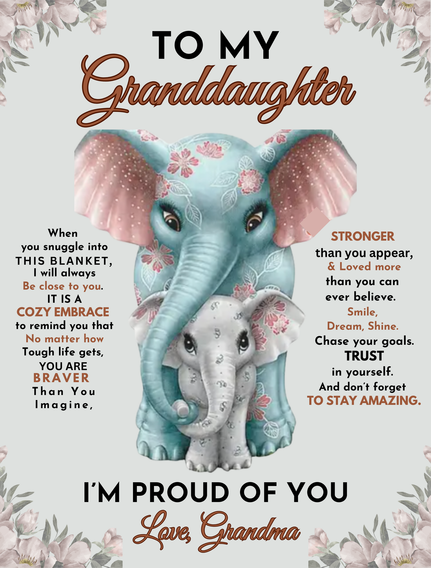 To My Granddaughter Cozy Blanket