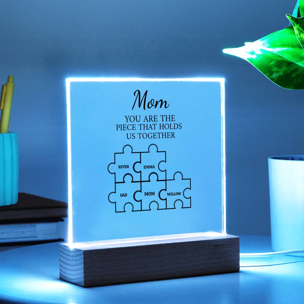 Mom Puzzle Piece Plaque