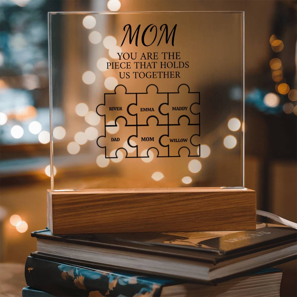 Mom Puzzle Piece Plaque