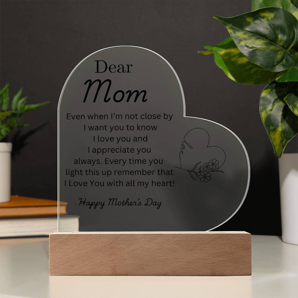 Dear Mom Heart Plaque