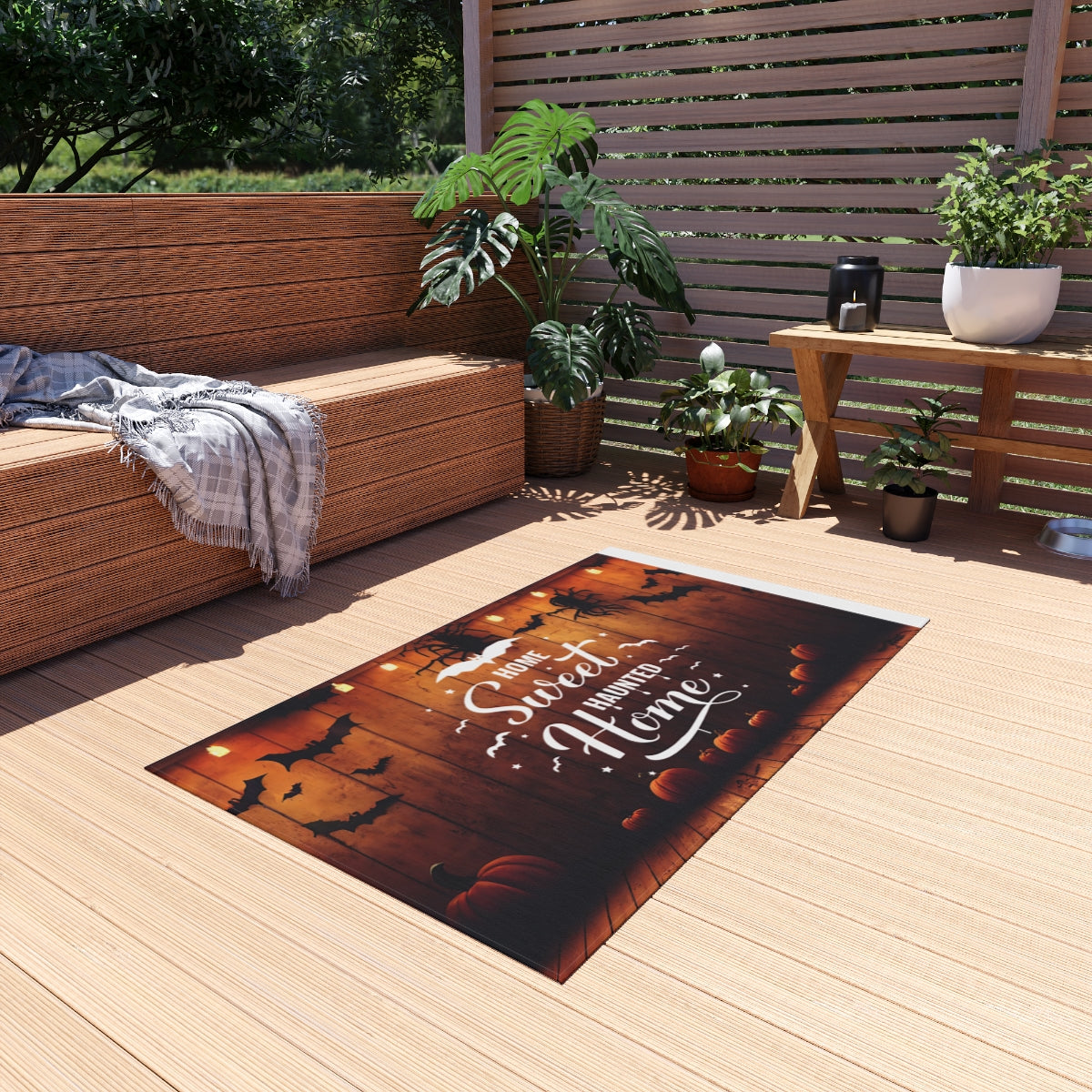 Enchanting Halloween Outdoor Rug Collection — Four Spooky & Cozy Variations