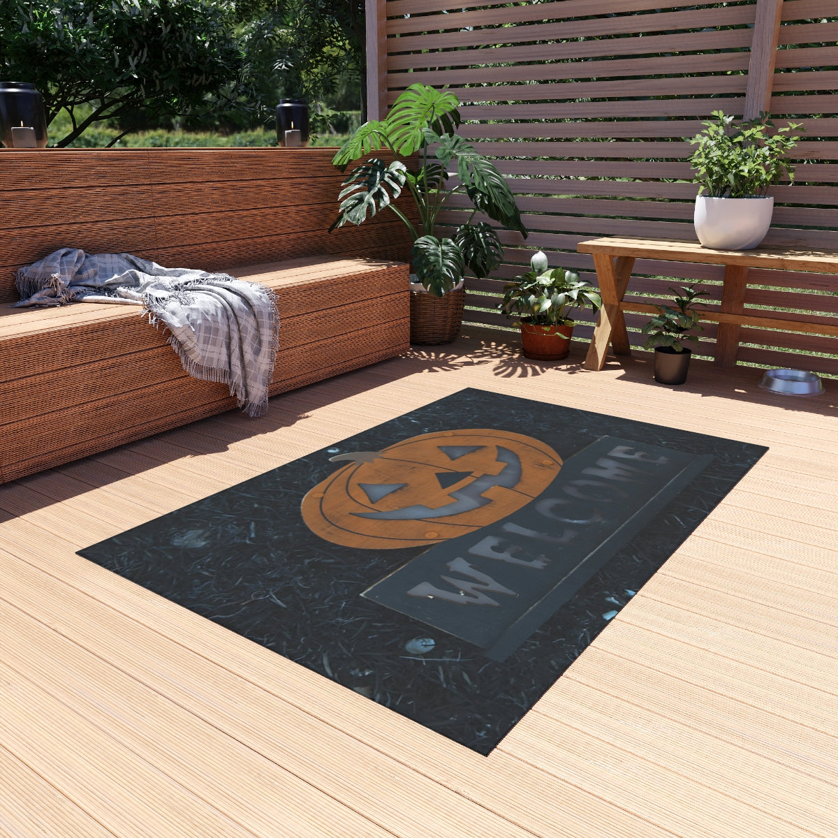 Enchanting Halloween Outdoor Rug Collection — Four Spooky & Cozy Variations