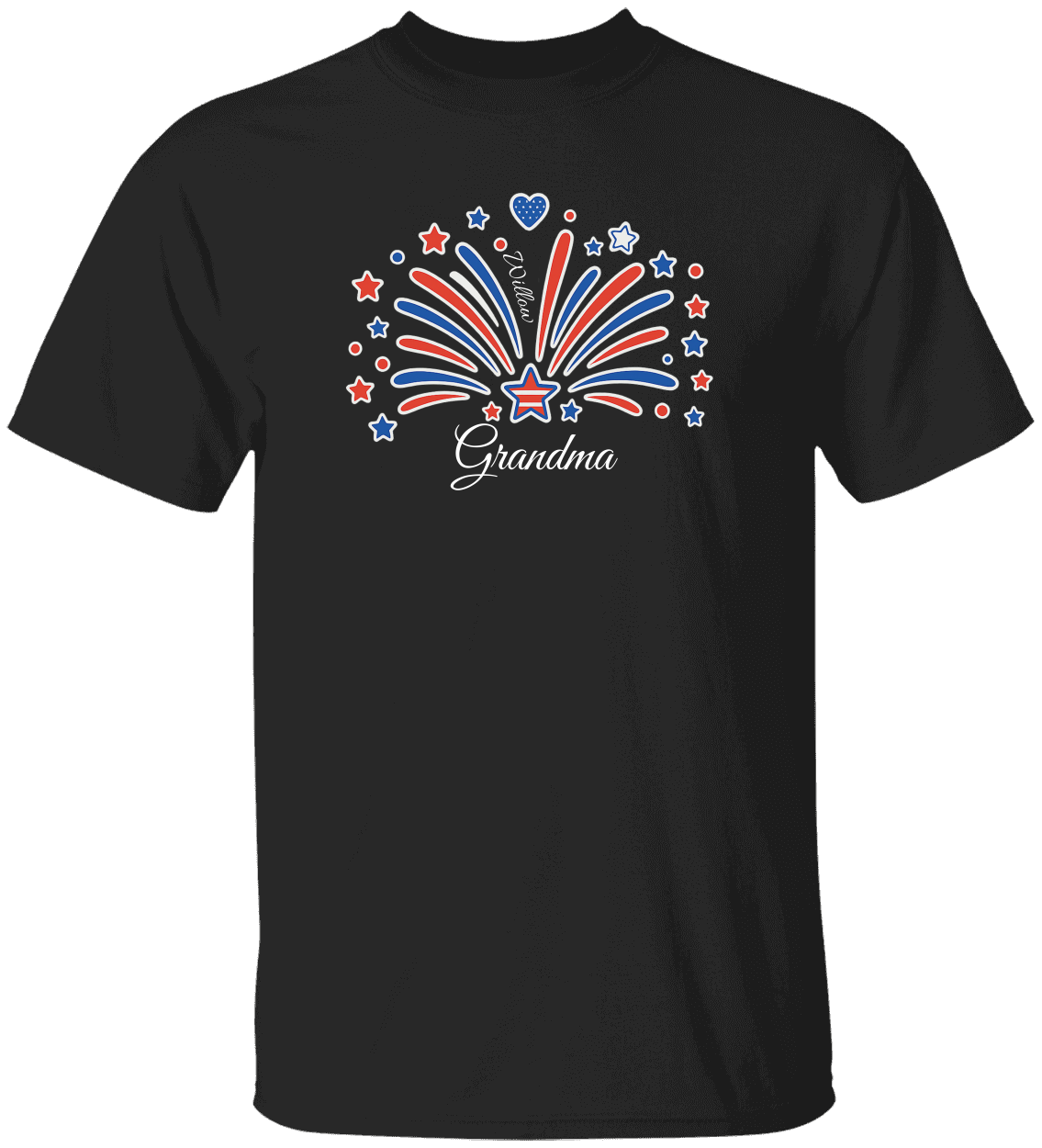 Custom Fireworks T-Shirt – For Mom or Grandma (Up to 5 Names)