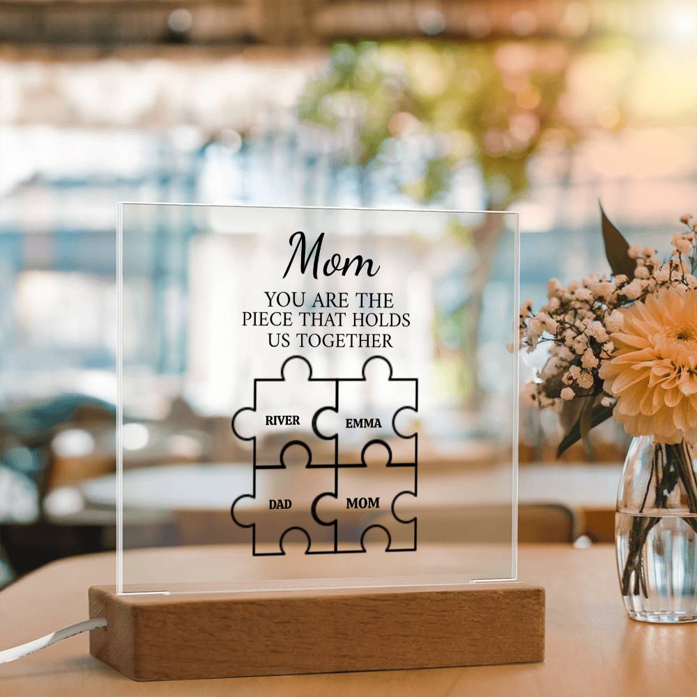 Mom Puzzle Piece Plaque