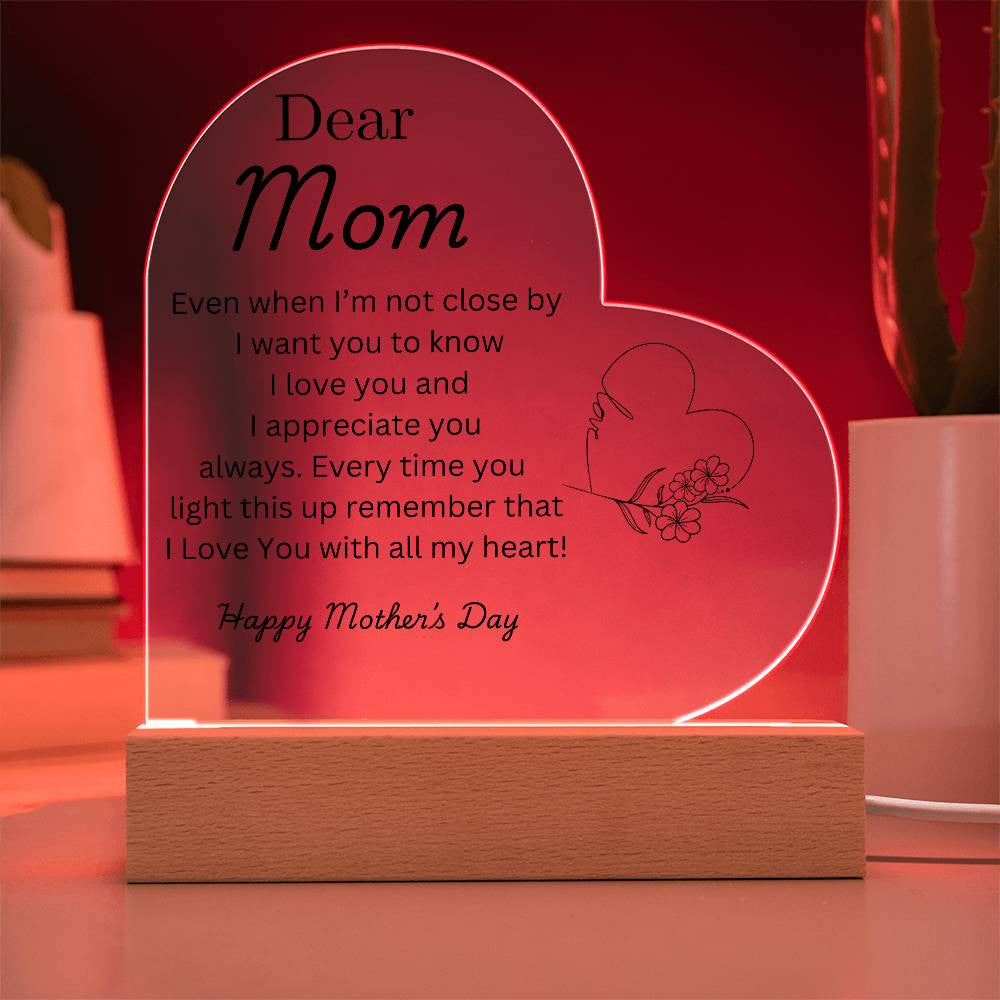 Dear Mom Heart Plaque