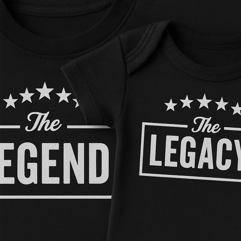 🖤 The Legend & Legacy™ Matching Dad and Baby Shirt + Onesie Set