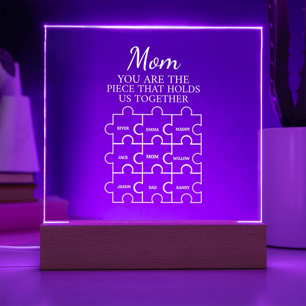 Mom Puzzle Piece Plaque