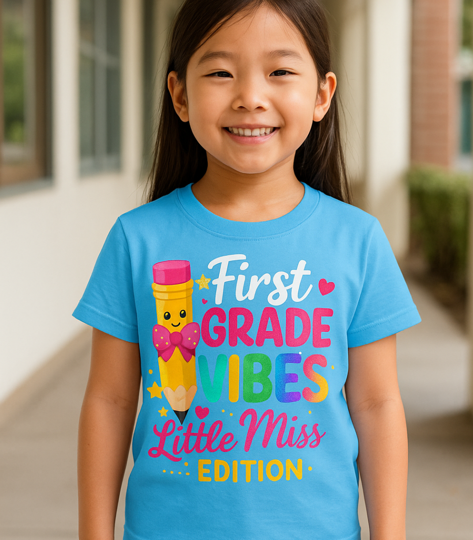 First Grade Vibes Tee ✏️ – Little Miss Edition