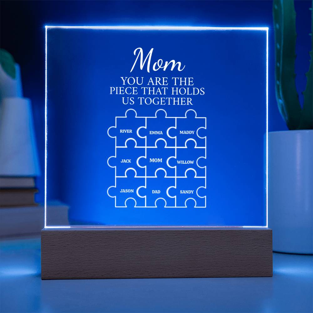 Mom Puzzle Piece Plaque