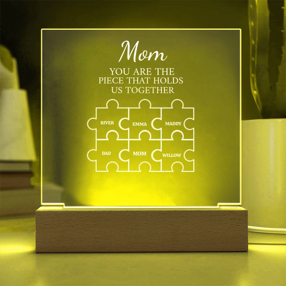 Mom Puzzle Piece Plaque