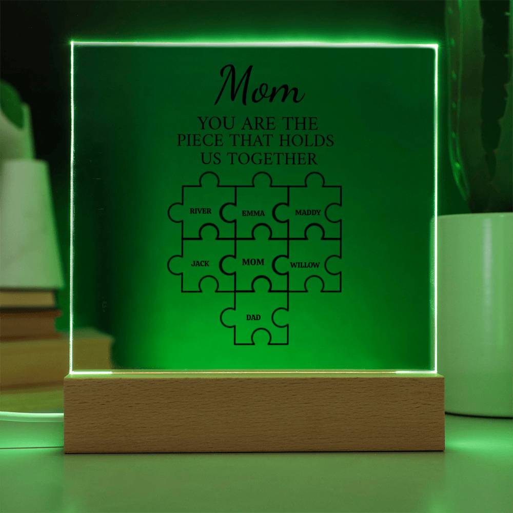 Mom Puzzle Piece Plaque