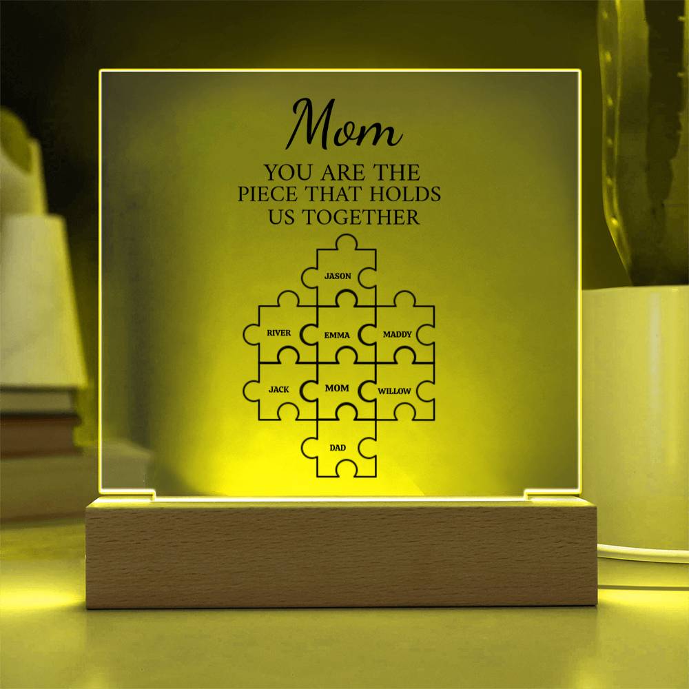Mom Puzzle Piece Plaque