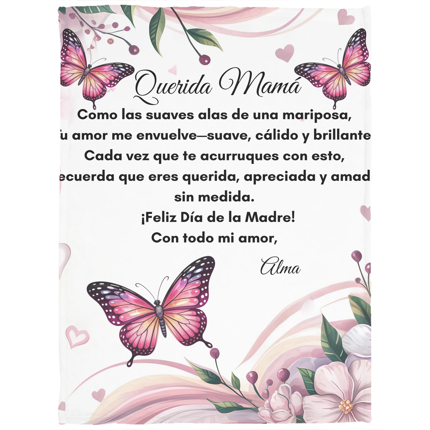 “Dear Mom Personalized Fleece Blanket - A Heartfelt Gift to Show Your Love”