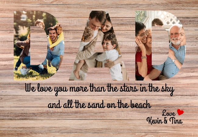 "Personalized DAD Photo Canvas – Heartfelt Father's Day Gift from Kids"