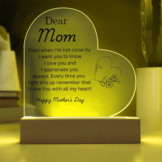 Dear Mom Heart Plaque