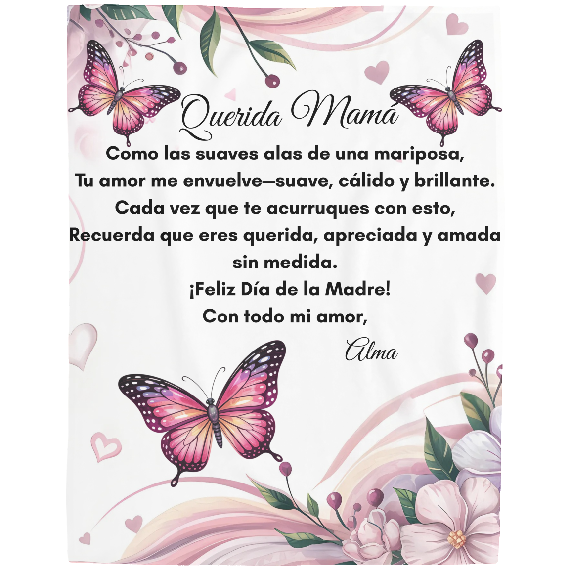 “Dear Mom Personalized Fleece Blanket - A Heartfelt Gift to Show Your Love”