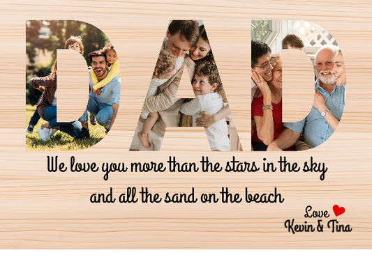 "Personalized DAD Photo Canvas – Heartfelt Father's Day Gift from Kids"