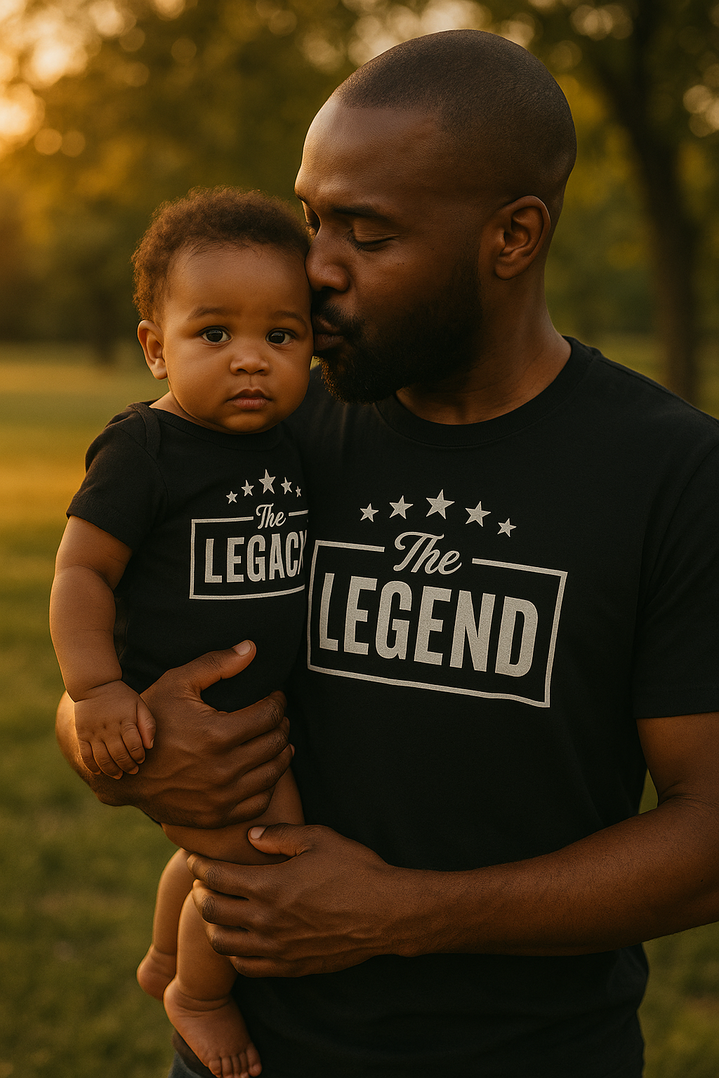 🖤 The Legend & Legacy™ Matching Dad and Baby Shirt + Onesie Set