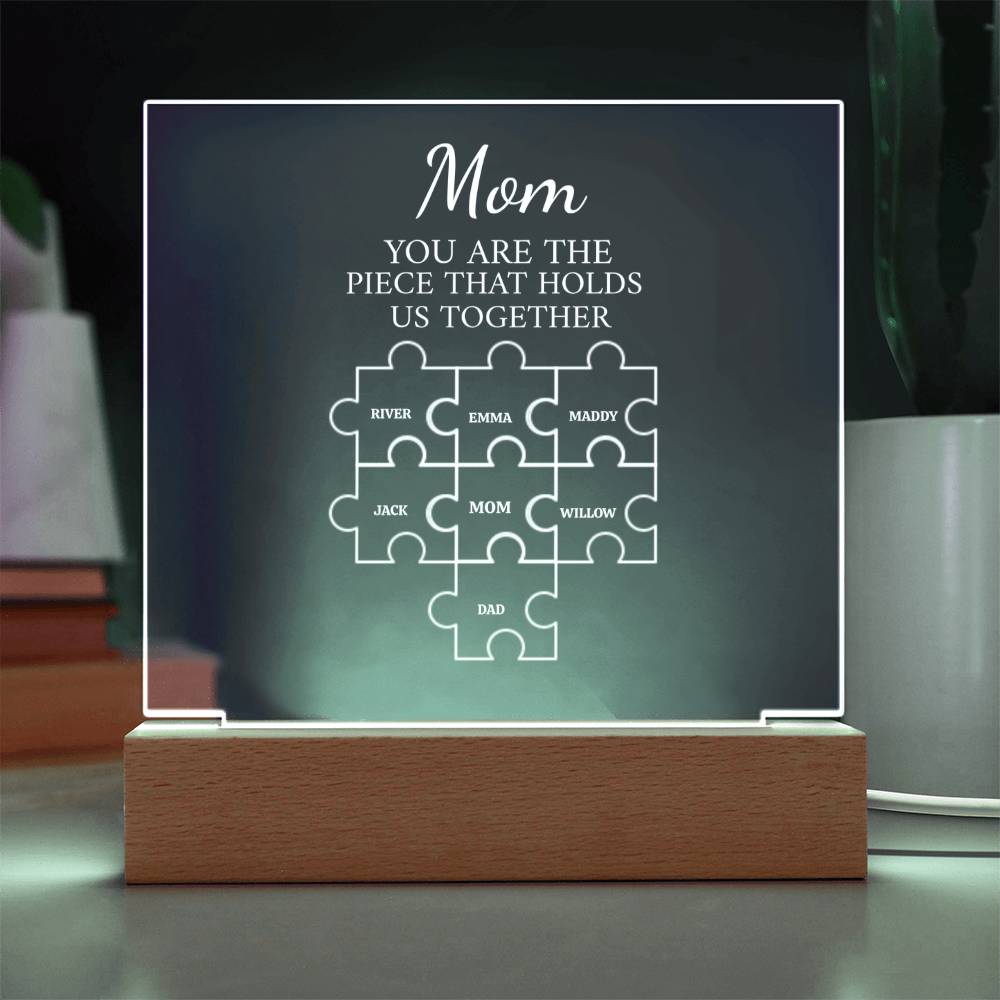 Mom Puzzle Piece Plaque