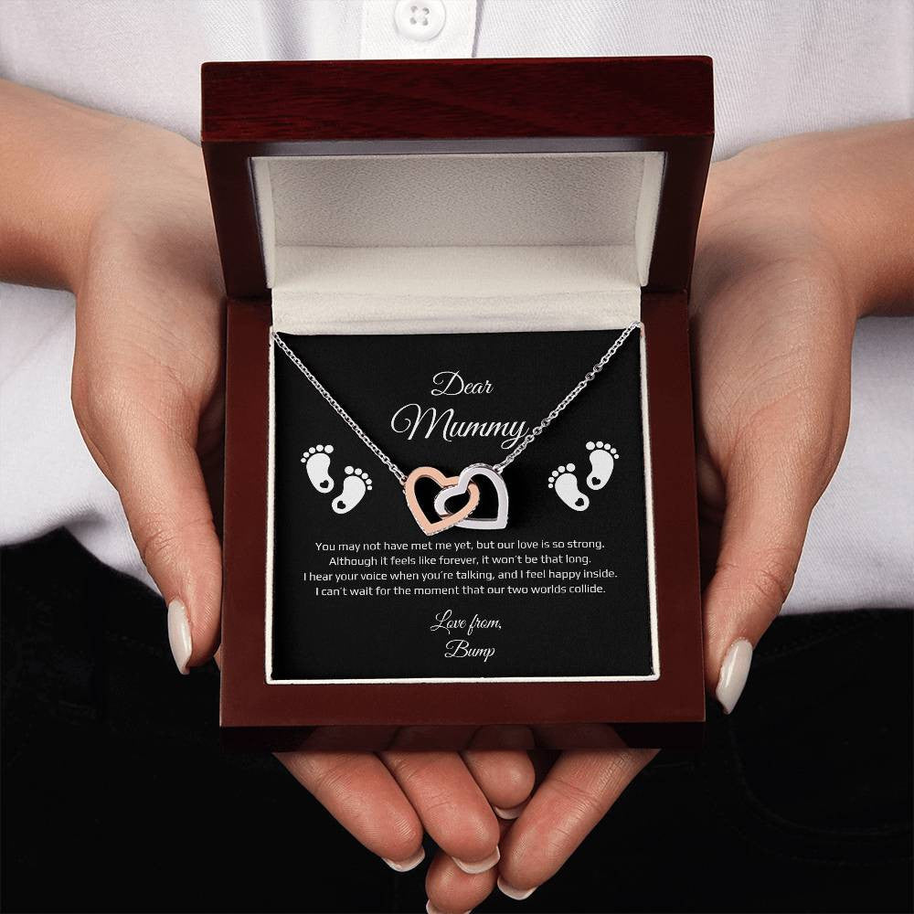 Interlocking Hearts Necklace (Yellow & White Gold Variants)