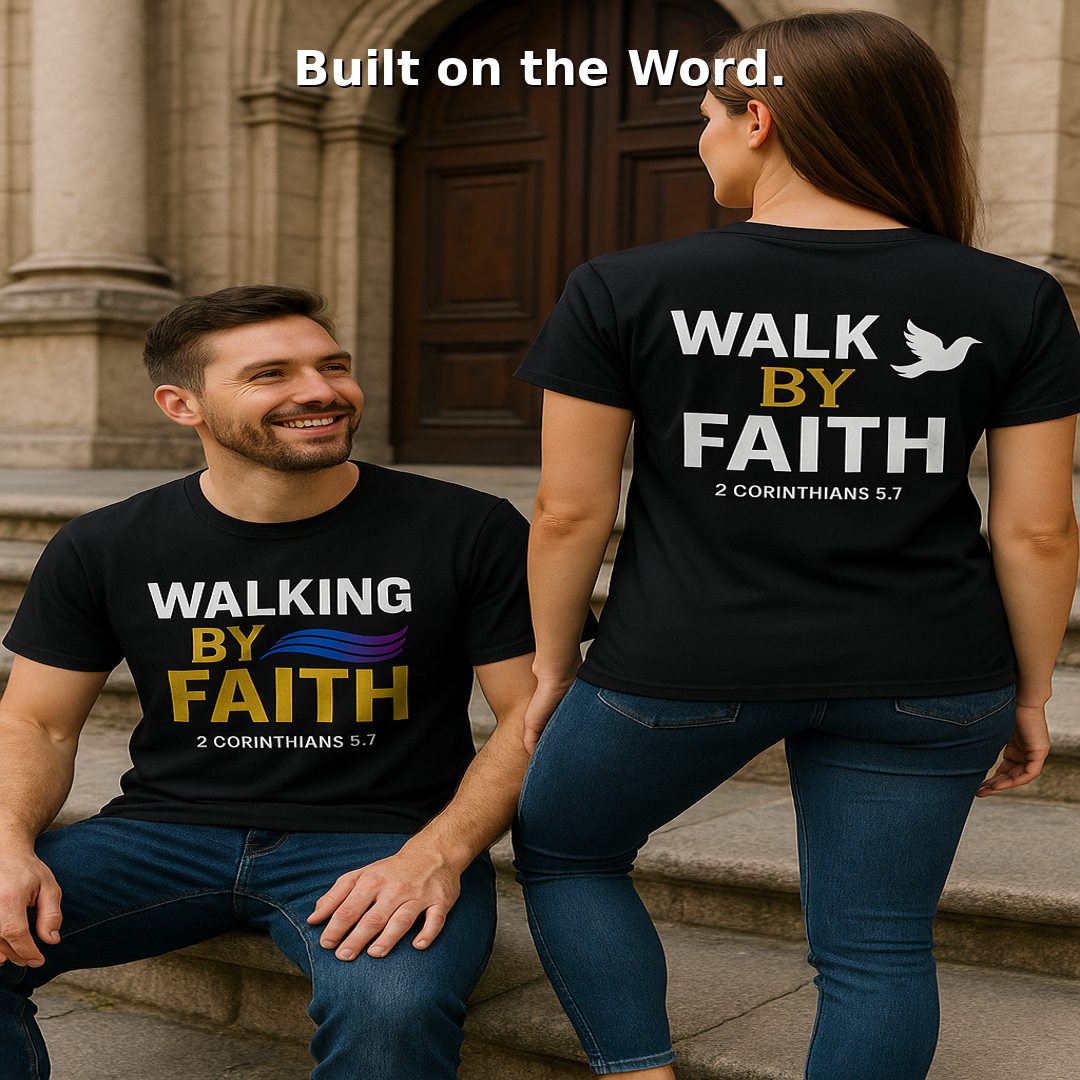 “Walk By Faith” Dove Christian T-Shirt – Unisex Scripture Tee for Believers