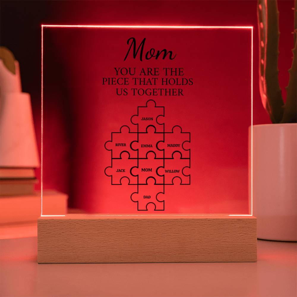Mom Puzzle Piece Plaque