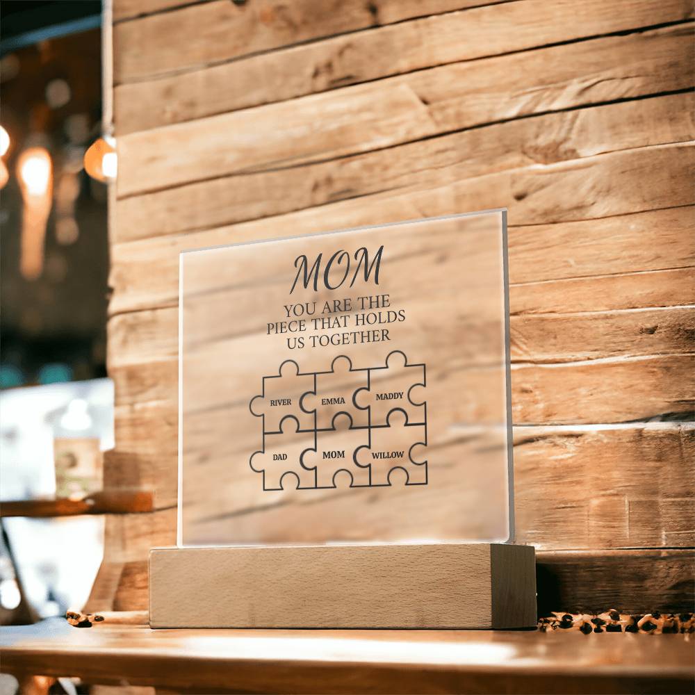 Mom Puzzle Piece Plaque