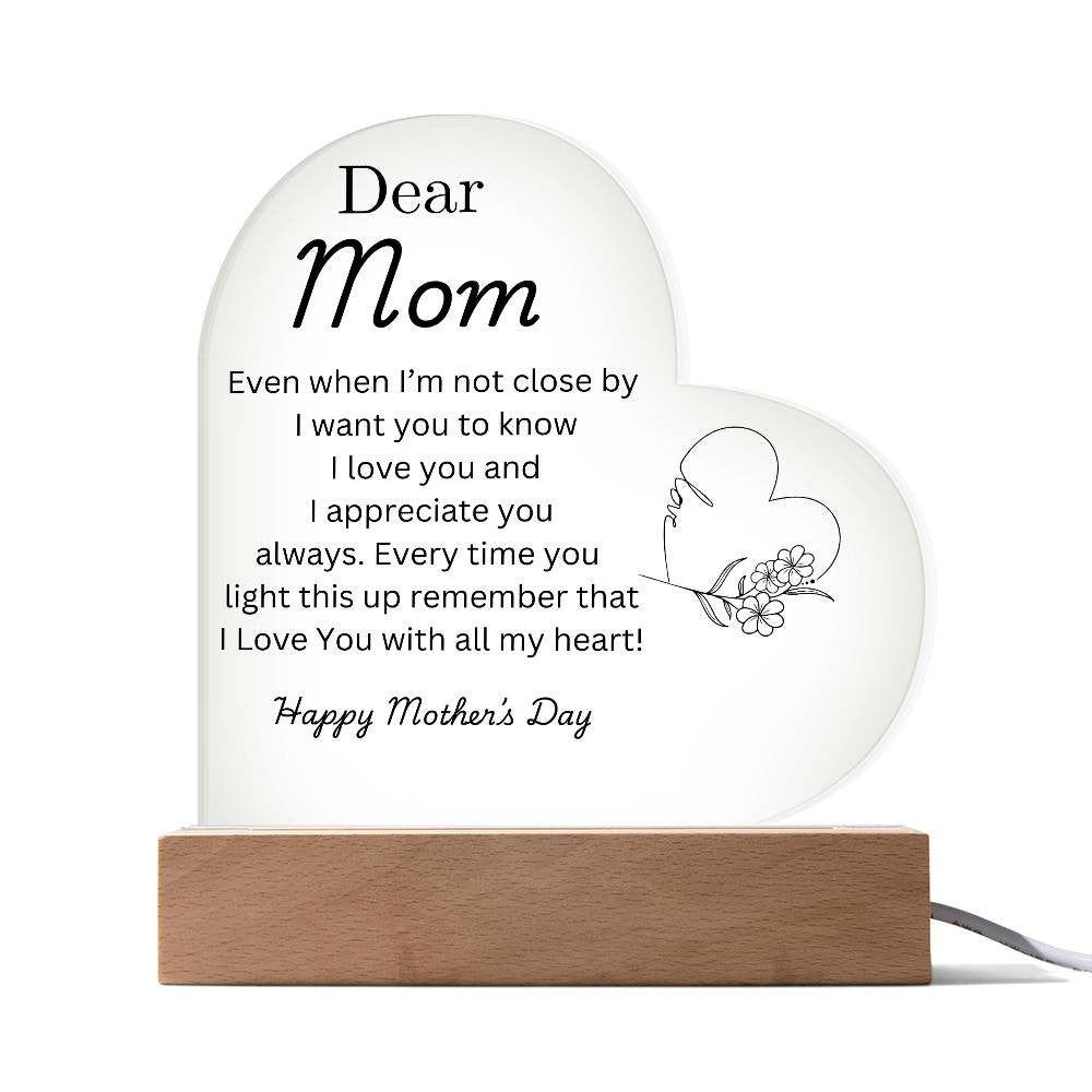 Dear Mom Heart Plaque
