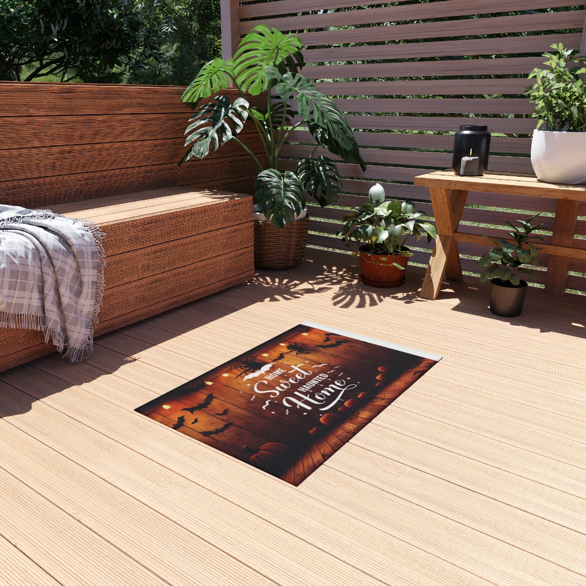 Enchanting Halloween Outdoor Rug Collection — Four Spooky & Cozy Variations