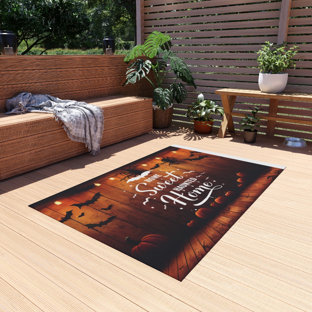 Enchanting Halloween Outdoor Rug Collection — Four Spooky & Cozy Variations