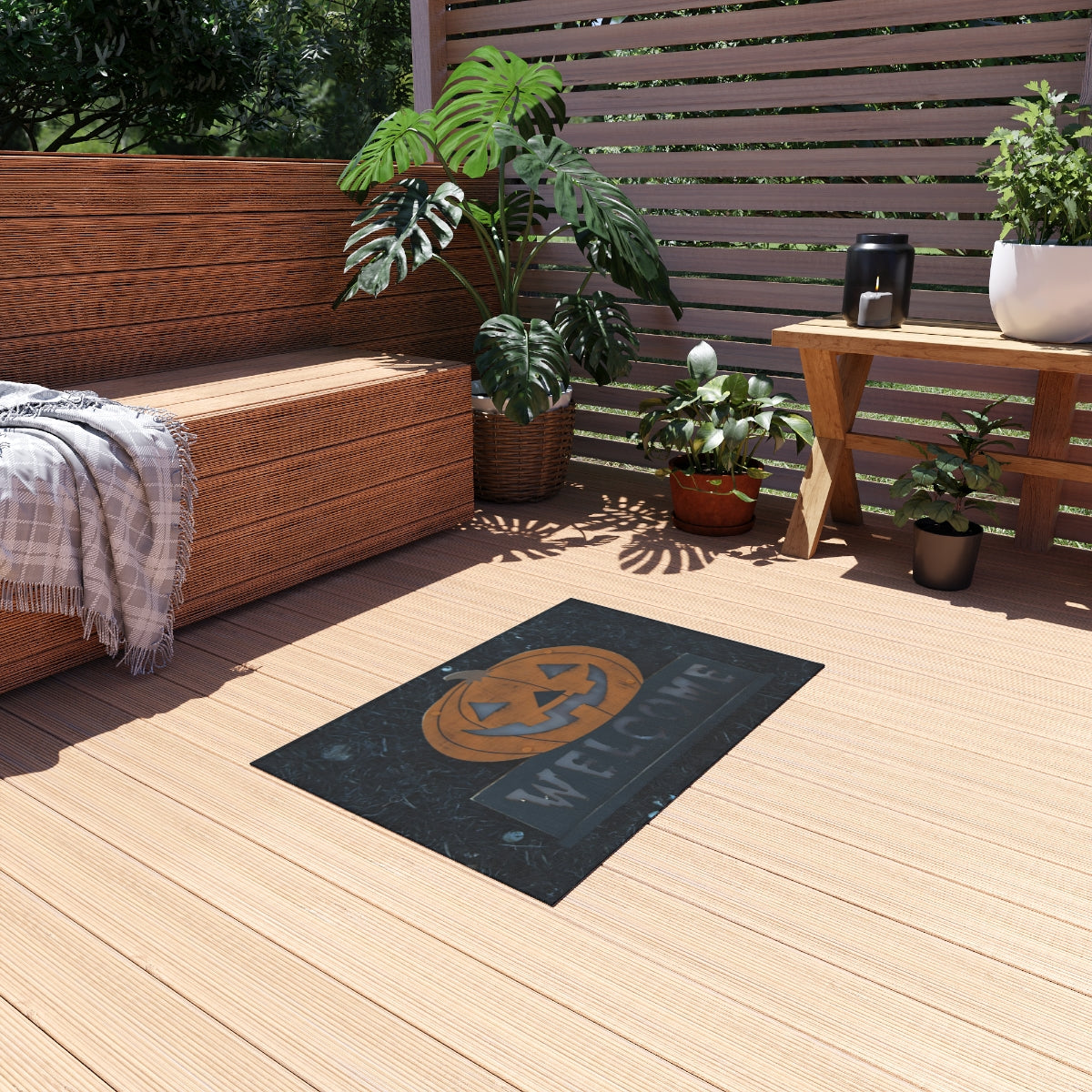 Enchanting Halloween Outdoor Rug Collection — Four Spooky & Cozy Variations