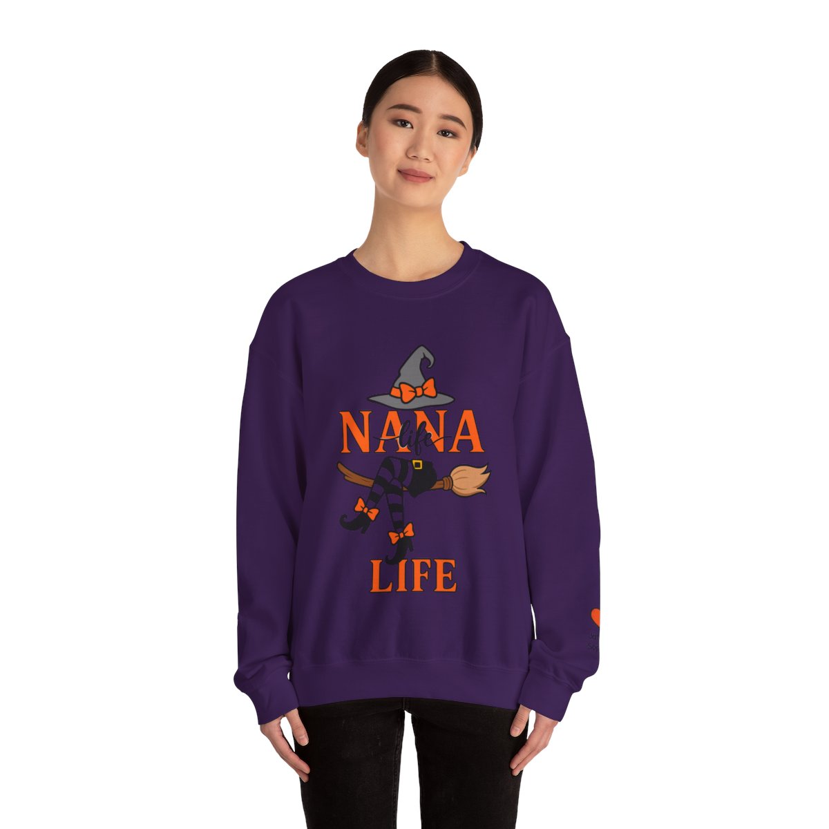 “Personalized NANA Life Halloween Sweatshirt – Custom Witch Crewneck with Grandkids’ Names (Unisex)”